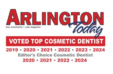 Arlington Today award – Voted Top Cosmetic Dentist from 2019 to 2024 and Editor’s Choice Cosmetic Dentist in 2020, 2021, 2022, and 2024